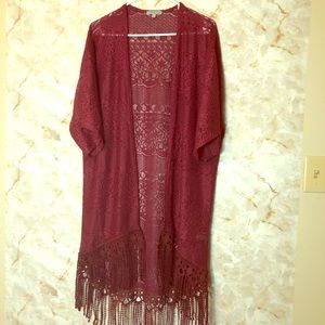 💃Charlotte Russe fringe lace open duster💃
